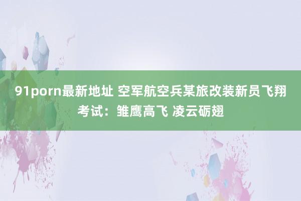91porn最新地址 空军航空兵某旅改装新员飞翔考试：雏鹰高飞 凌云砺翅