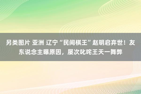 另类图片 亚洲 辽宁“民间棋王”赵明启弃世！友东说念主曝原因，屡次叱咤王天一舞弊