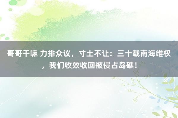 哥哥干嘛 力排众议，寸土不让：三十载南海维权，我们收效收回被侵占岛礁！