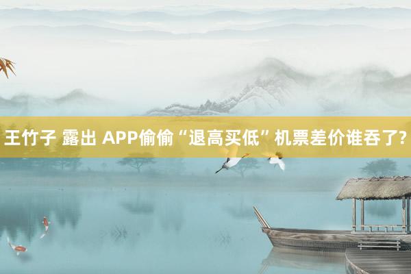 王竹子 露出 APP偷偷“退高买低”机票差价谁吞了?