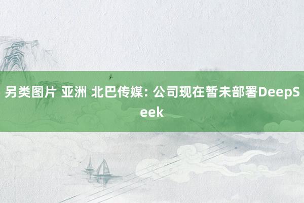 另类图片 亚洲 北巴传媒: 公司现在暂未部署DeepSeek