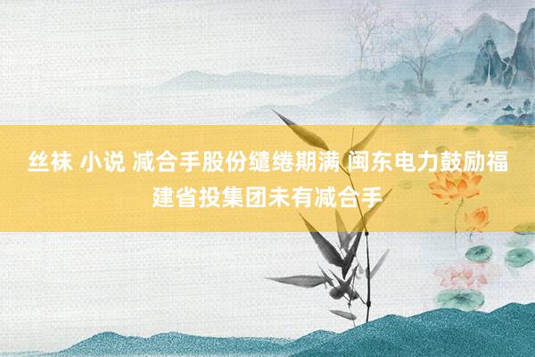 丝袜 小说 减合手股份缱绻期满 闽东电力鼓励福建省投集团未有减合手