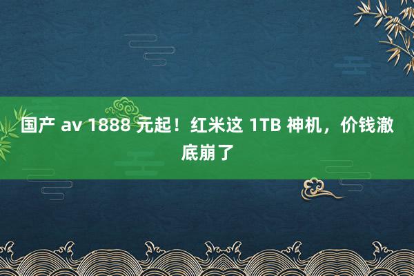 国产 av 1888 元起！红米这 1TB 神机，价钱澈底崩了